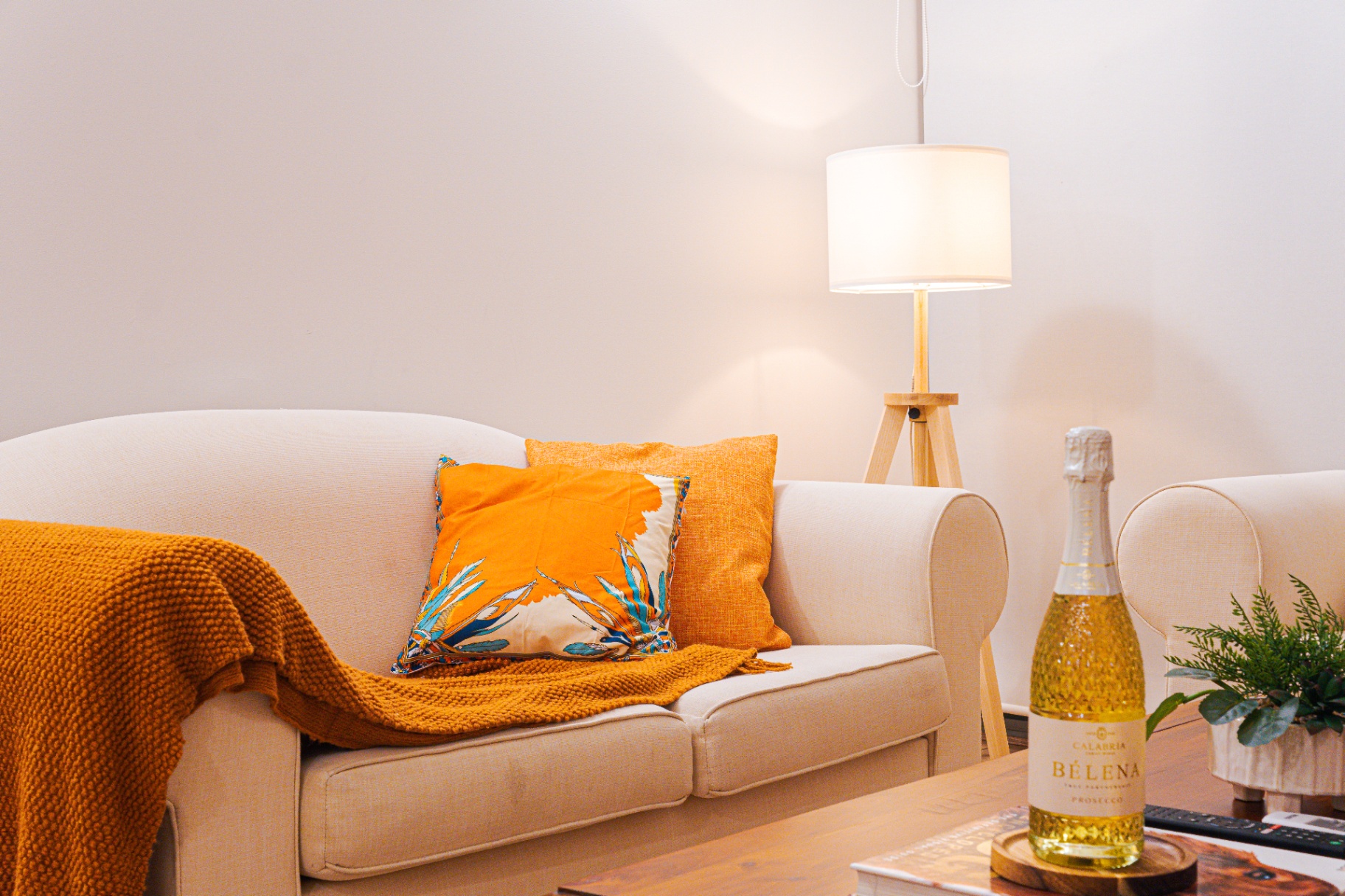Sydney apartment interior, warm evening light